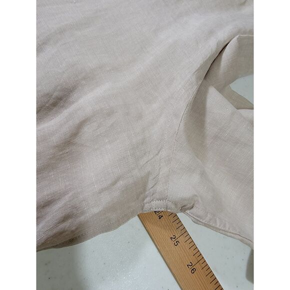 Joseph Abboud Men's Beige 100% Linen Long Sleeve Button Shirt - XL - Picture 5 of 7